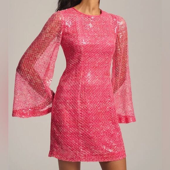 Verb by Pallavi Singhee Sheer-Sleeve Sequin Dress NWT - Picture 8 of 8